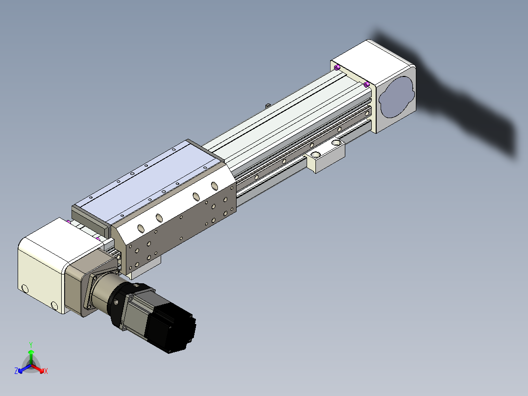 同步带滑台-欧规B8H-L176-S300-L-ZP40-D3-N5正等轴测图