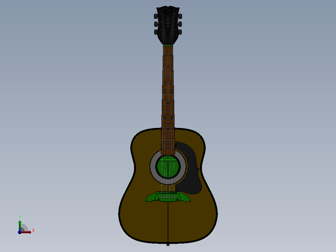 吉他设计模型前视图