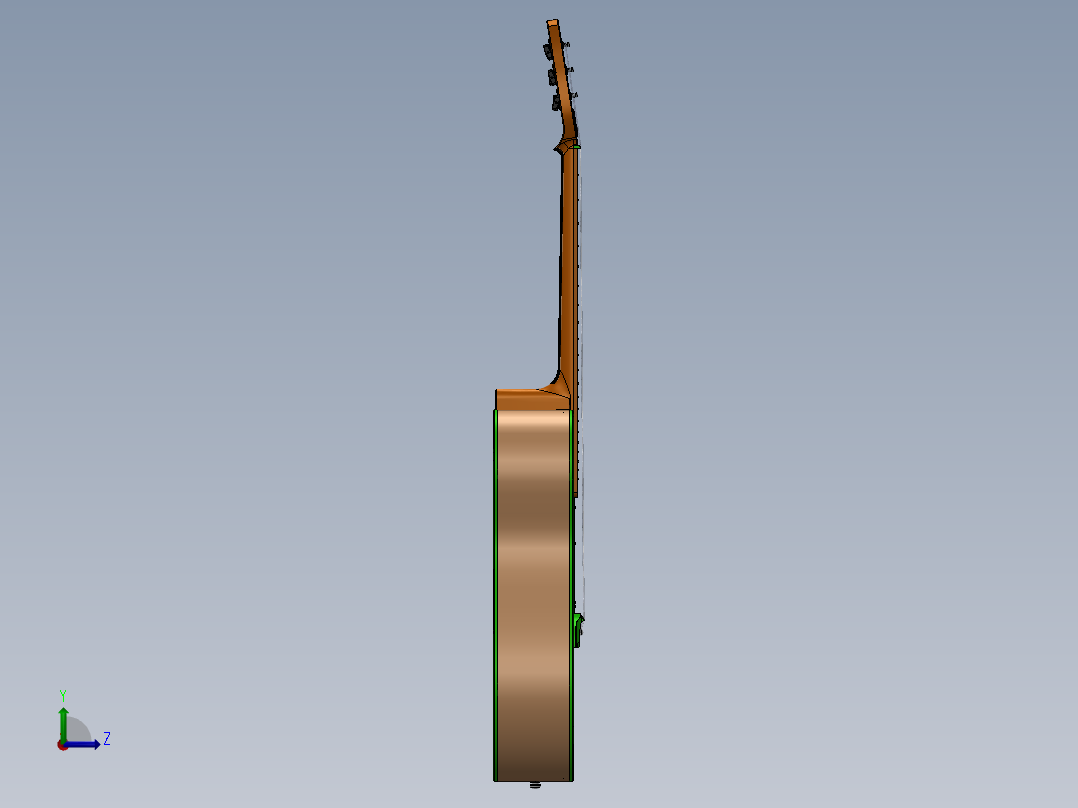 吉他设计模型左视图