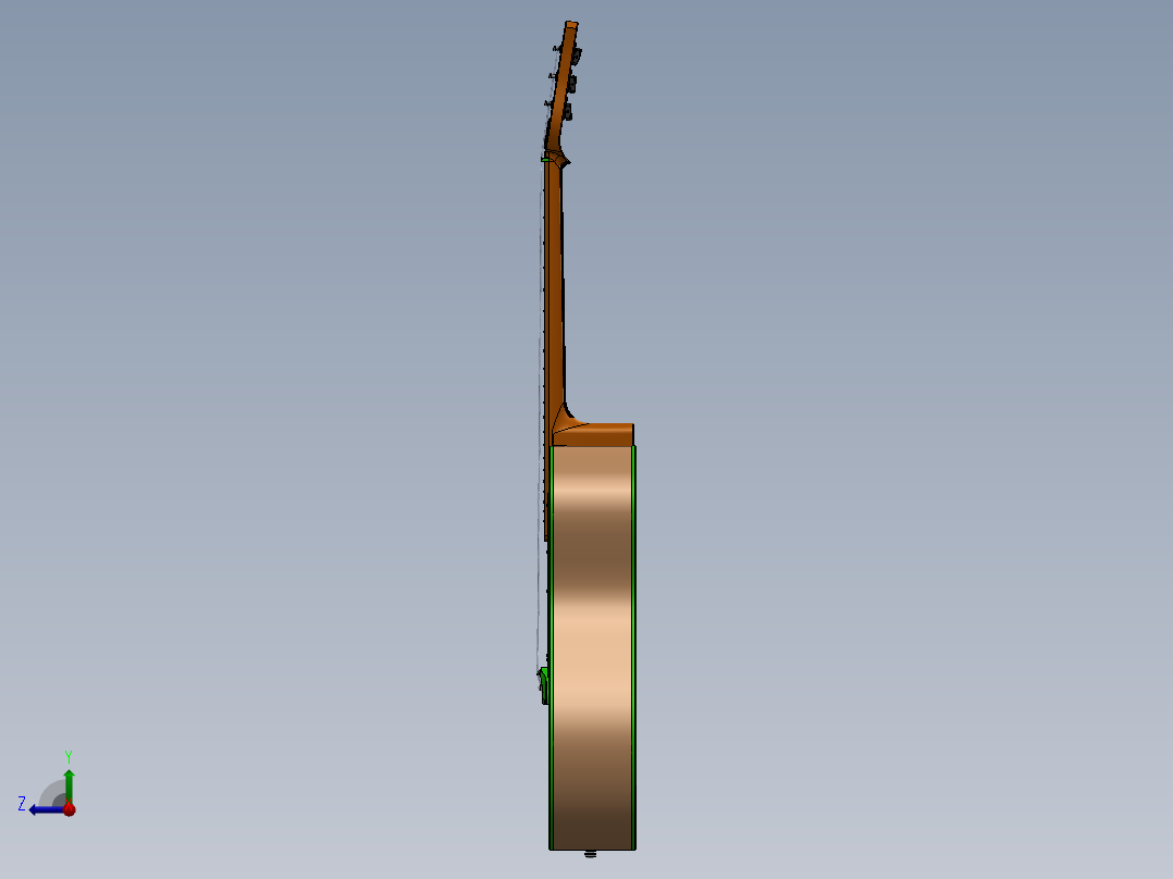 吉他设计模型右视图