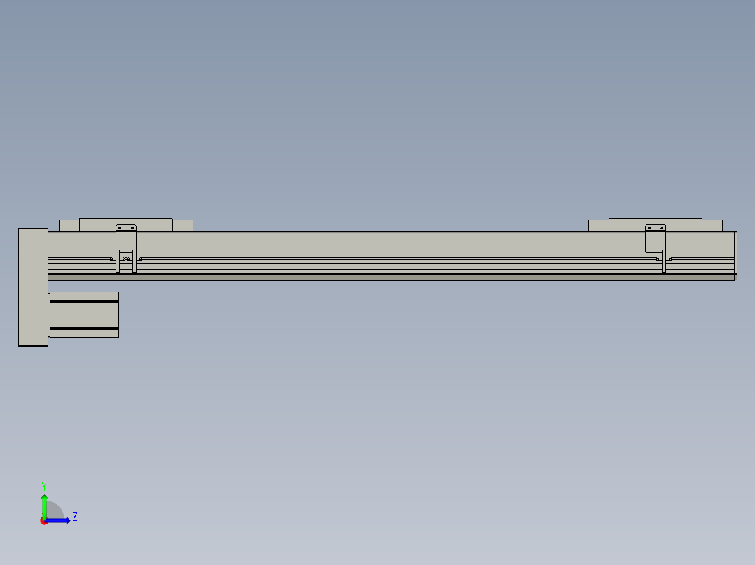 直线模组LHC17-S900-D设计图纸左视图