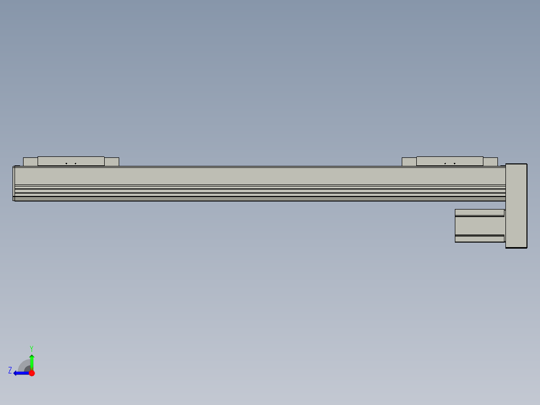 直线模组LHC17-S900-D设计图纸右视图