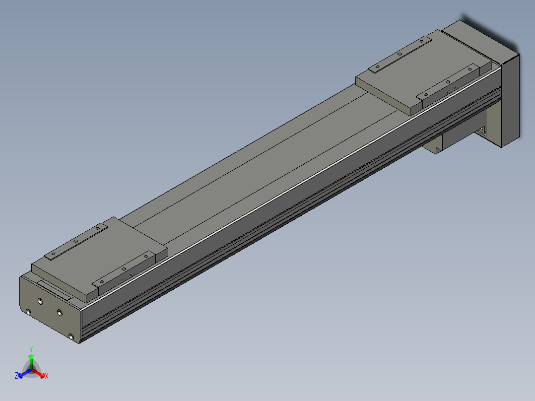 直线模组LHC17-S900-D设计图纸正等轴测图