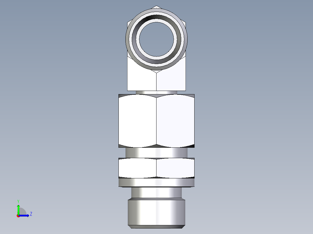 卡套式工业通用硬管接头EO_Assembled_adjustable_standpipe_branch_tee_EVT12LROMD71左视图