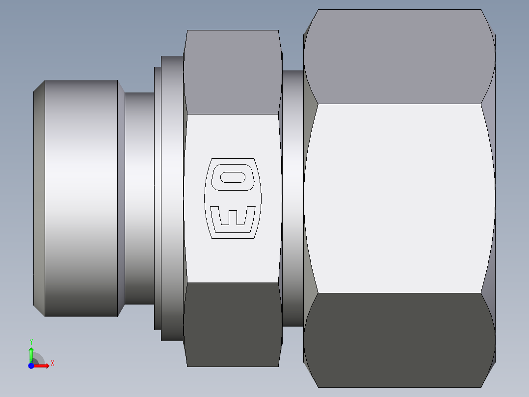 卡套式工业通用硬管接头EO_Male_Stud_connector_GE25ZSRED71前视图