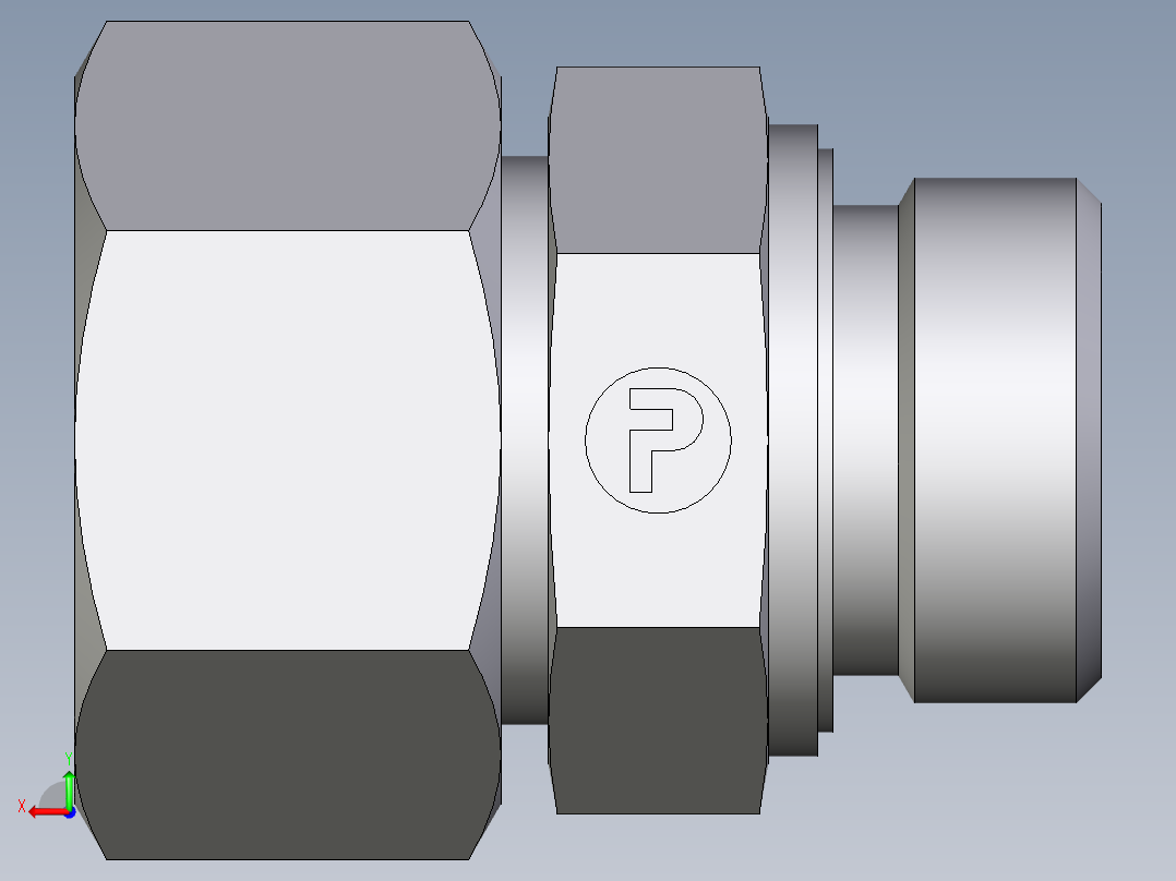 卡套式工业通用硬管接头EO_Male_Stud_connector_GE25ZSRED71后视图