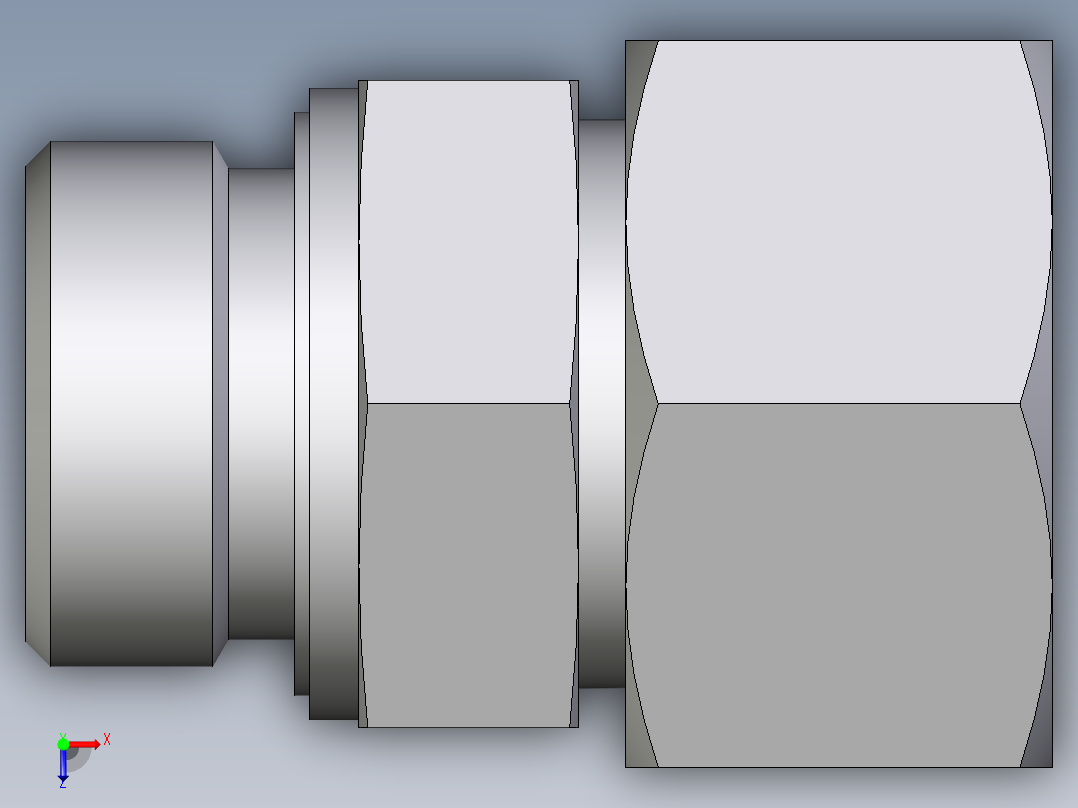 卡套式工业通用硬管接头EO_Male_Stud_connector_GE25ZSRED71俯视图