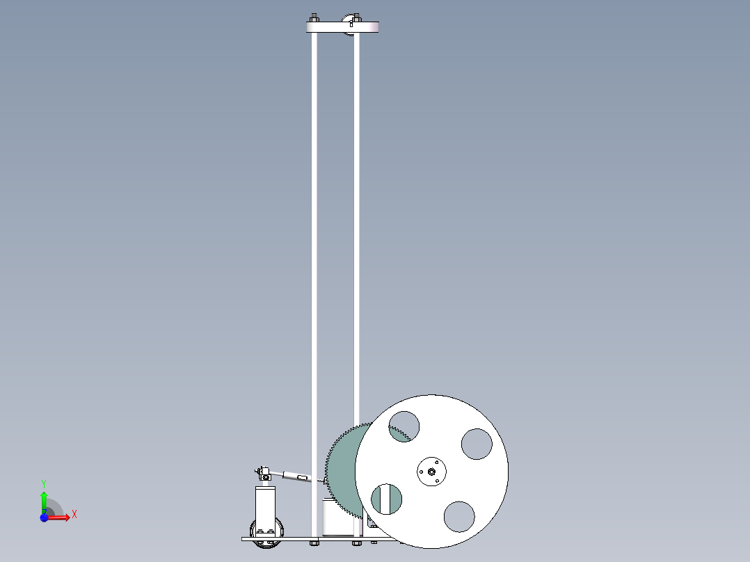 无碳小车(走S型道路) 机械设备 3D模型图纸 设计素材前视图