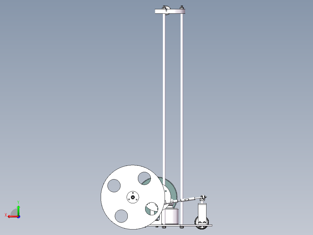 无碳小车(走S型道路) 机械设备 3D模型图纸 设计素材后视图