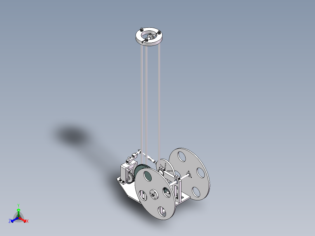 无碳小车(走S型道路) 机械设备 3D模型图纸 设计素材正等轴测图