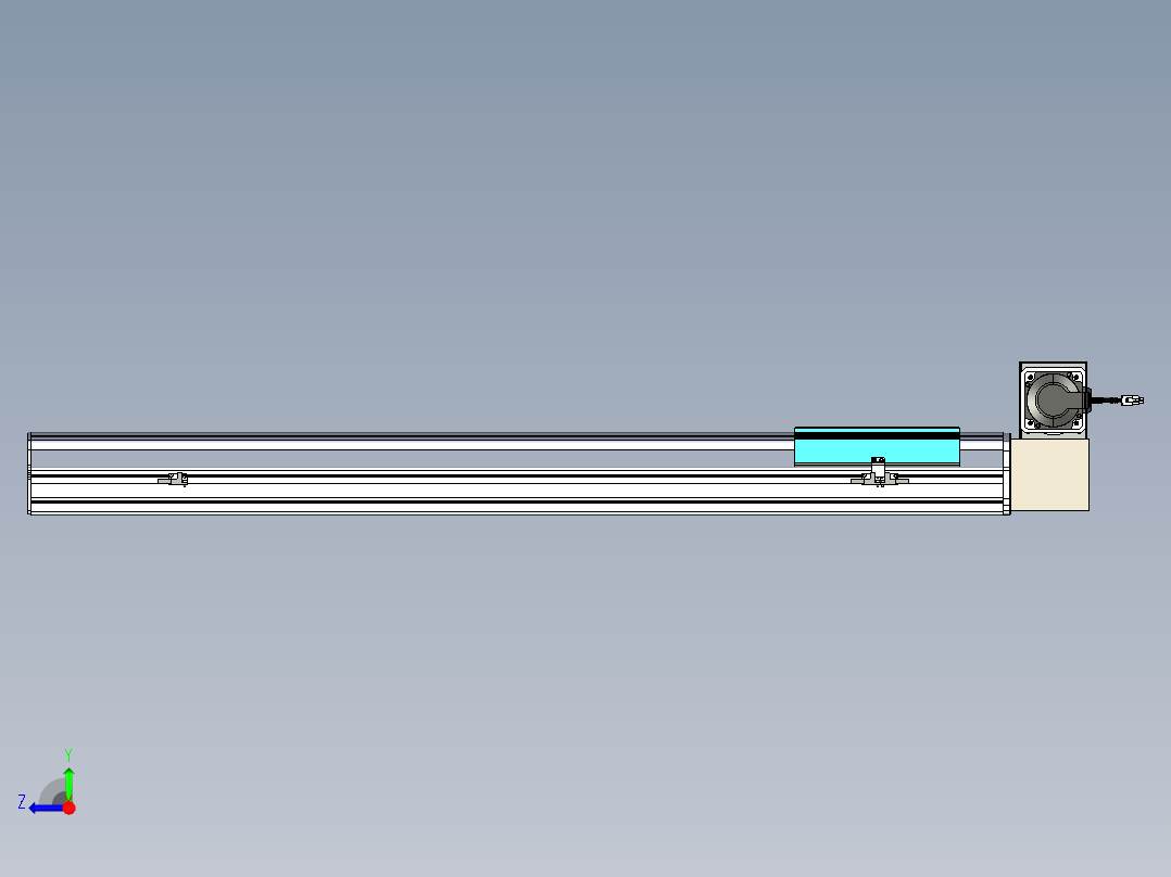 同步带滑台-半封闭B22H-L100-C-S950-LU-P75-D3-N5右视图