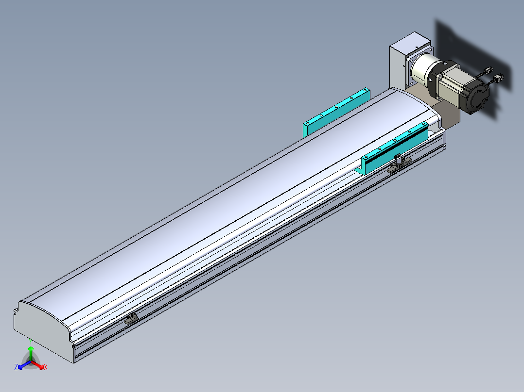 同步带滑台-半封闭B22H-L100-C-S950-LU-P75-D3-N5正等轴测图