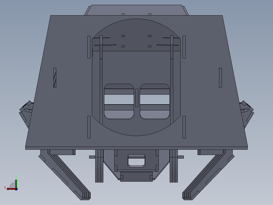 AT-AT帝国步行机四足机器人拼装模型3D图纸 Solidworks 附STEP后视图