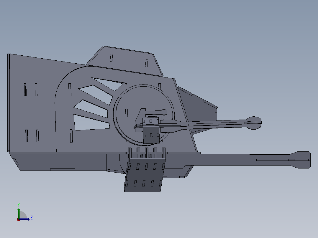 AT-AT帝国步行机四足机器人拼装模型3D图纸 Solidworks 附STEP左视图