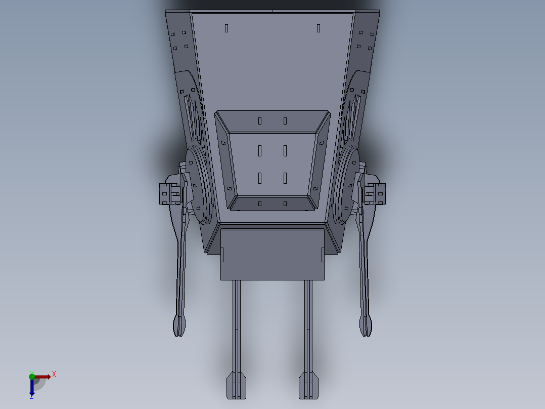 AT-AT帝国步行机四足机器人拼装模型3D图纸 Solidworks 附STEP俯视图