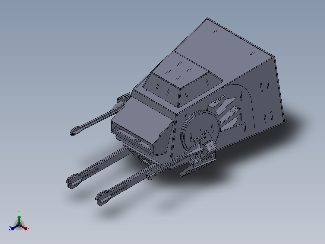 AT-AT帝国步行机四足机器人拼装模型3D图纸 Solidworks 附STEP正等轴测图