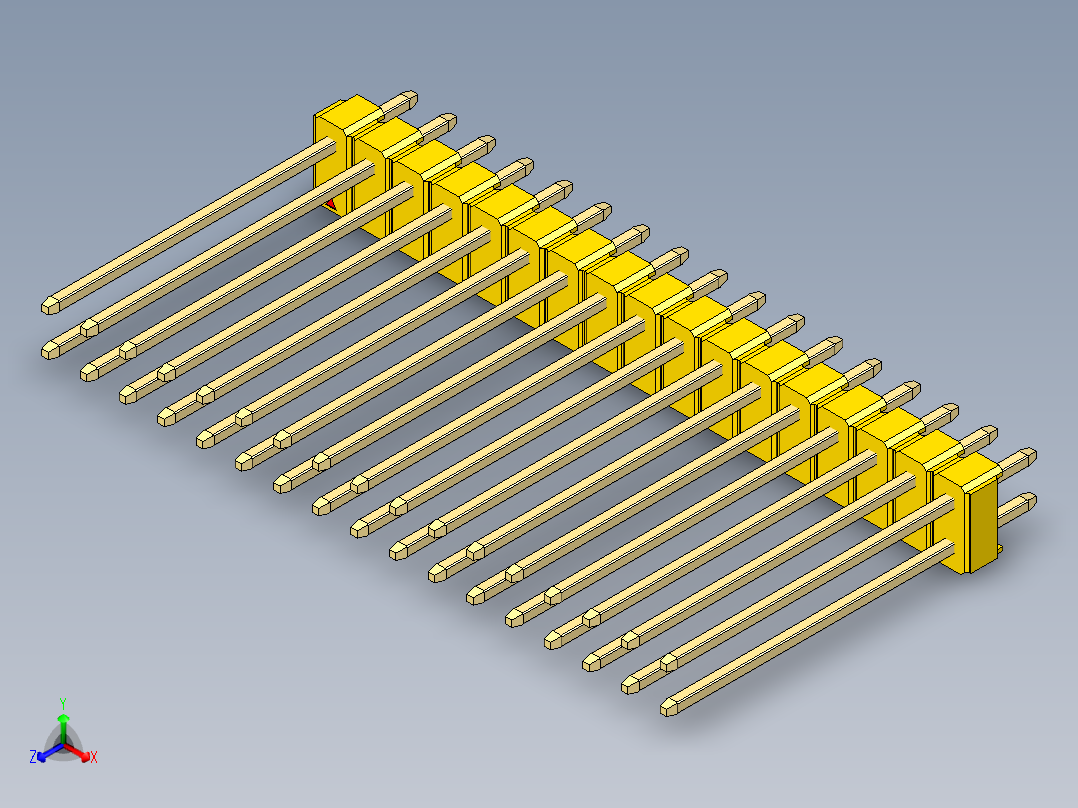 彩色公头100mil（2.54mm）系列-DS1021_yellow_2x17p_100mil_Type19_rev1.0