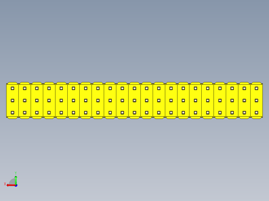 彩色公头100mil（2.54mm）系列-DS1021_yellow_3x21p_100mil_Type19_rev1.0后视图