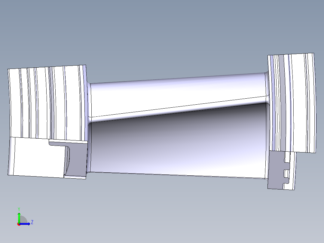 燃气轮机叶片487---模型格式为 stl catia stp左视图