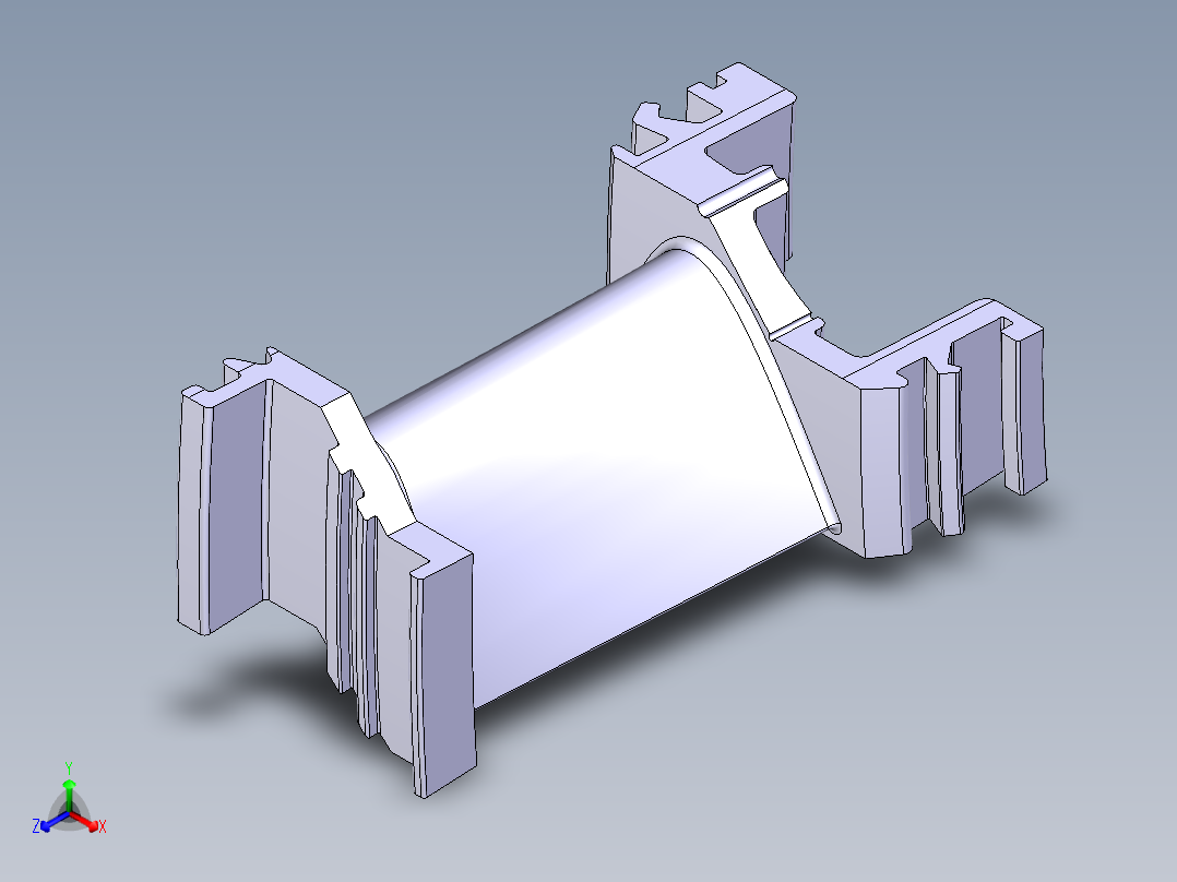 燃气轮机叶片487---模型格式为 stl catia stp正等轴测图