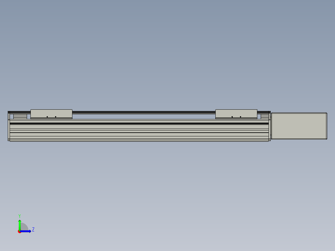 直线模组WG-LHB12-S450-BL设计图纸左视图
