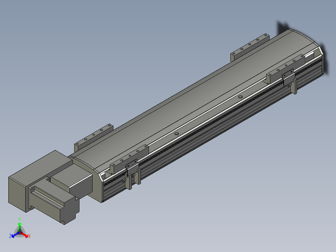 直线模组WG-LHB12-S450-BL设计图纸正等轴测图
