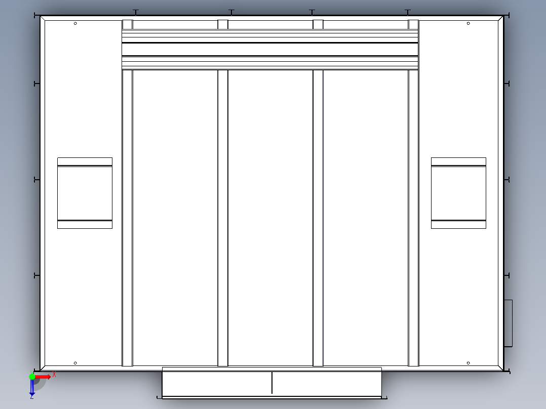 电梯轿厢结构俯视图