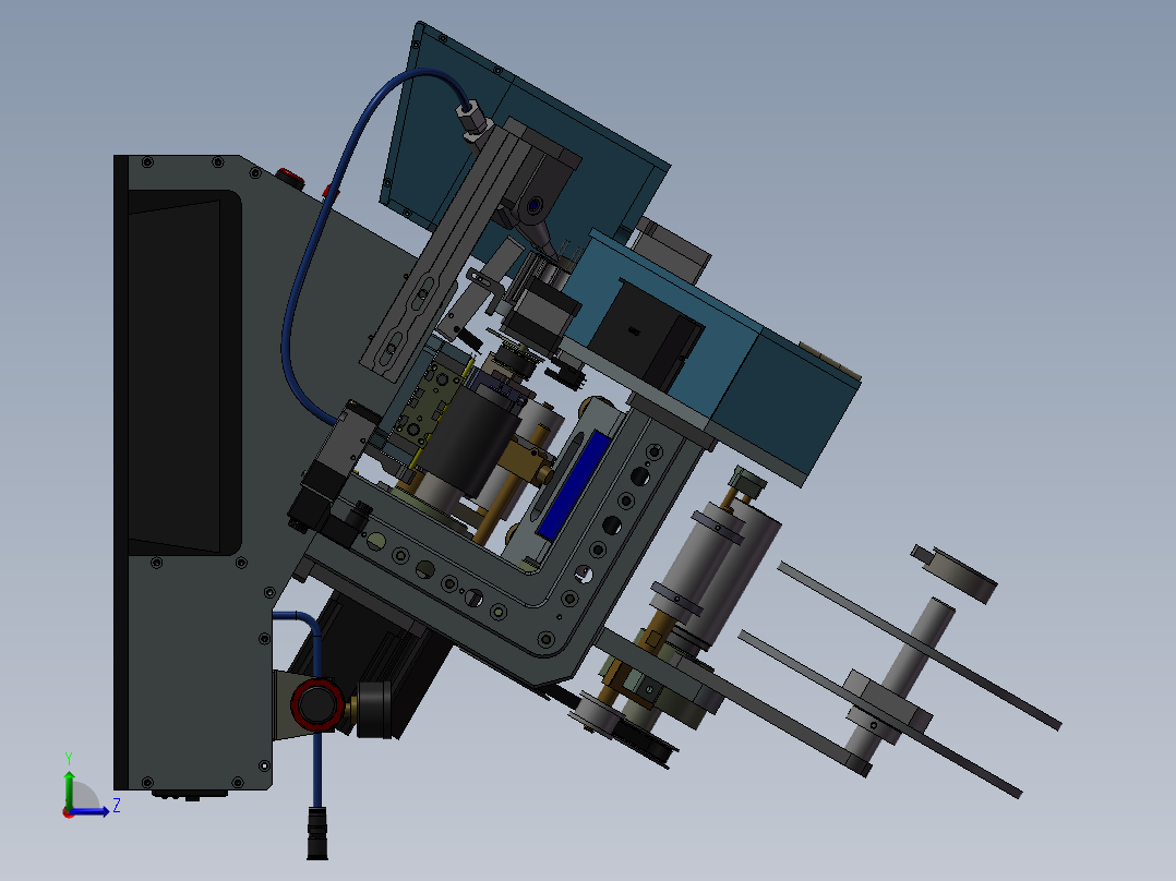 自动剪脚与贴胶机左视图
