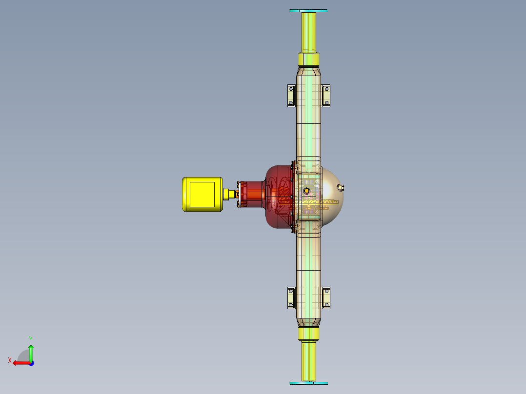 某电动驱动桥设计【非断开式后驱动桥】【含三维catia+文档】后视图
