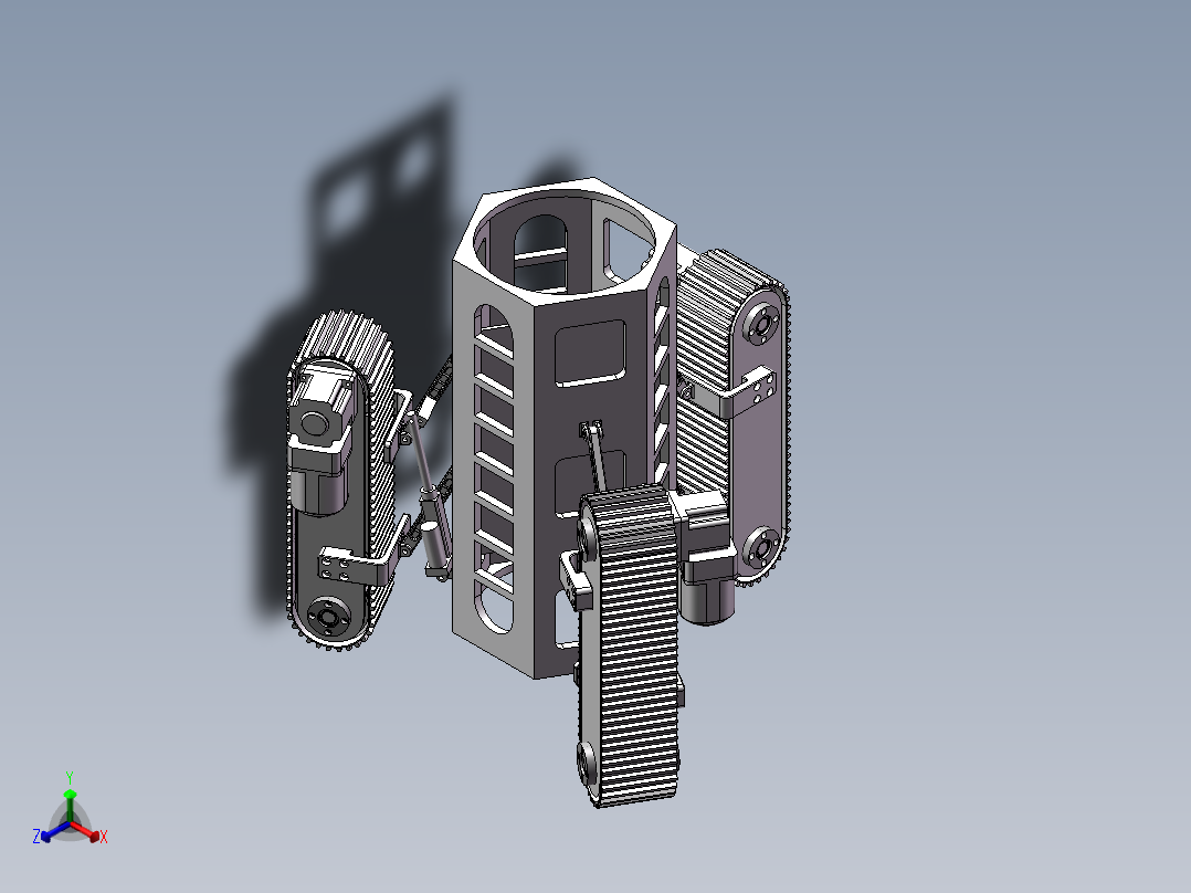 可灵活伸缩管道机器人SW三维图=1090515正等轴测图