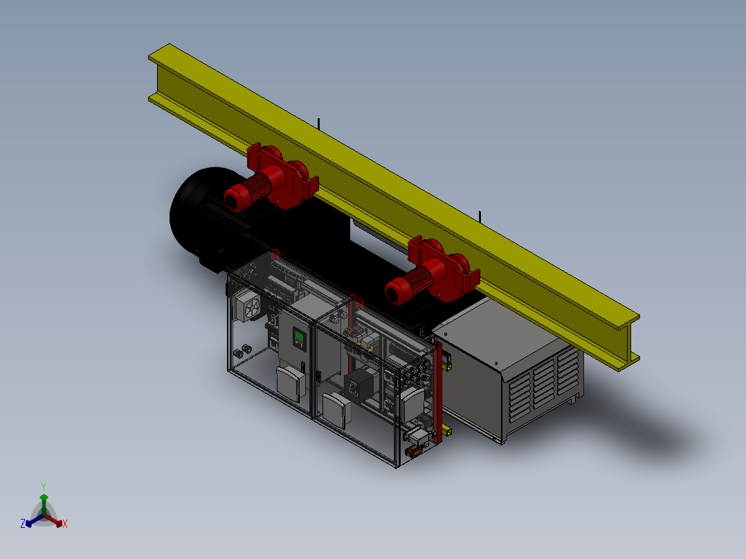 10吨电动葫芦起重机(带电控柜)正等轴测图