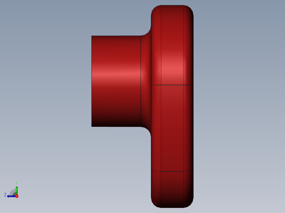 SolidWorks 凸轮机模型右视图
