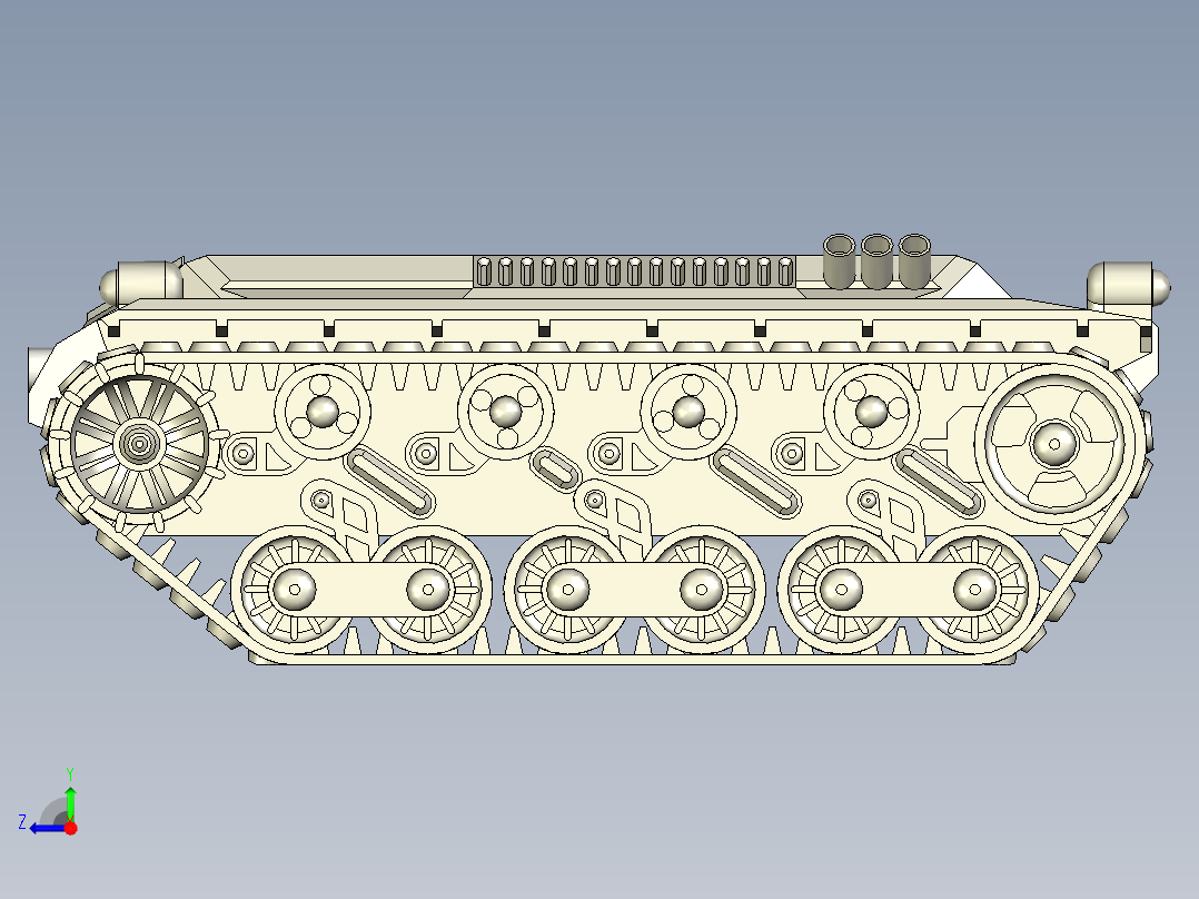 游戏用坦克底盘右视图