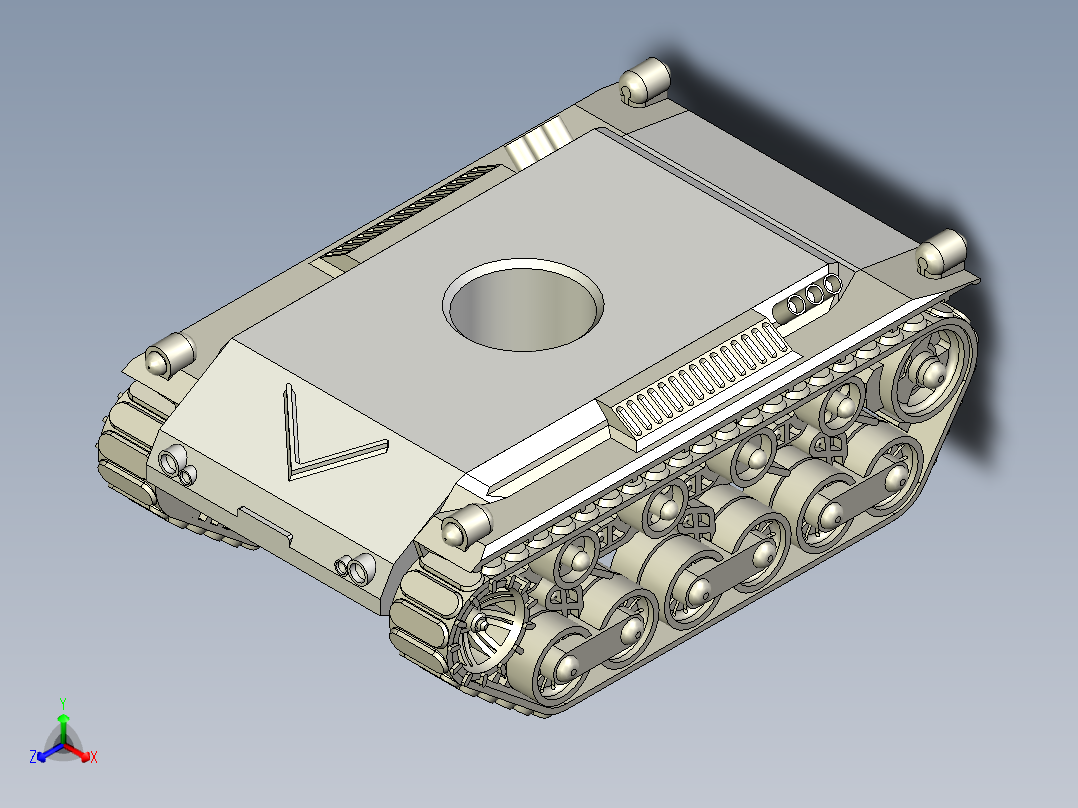 游戏用坦克底盘正等轴测图