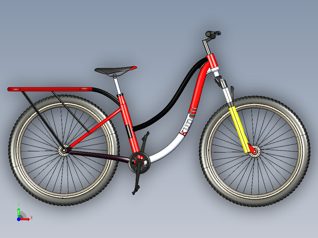 43--女孩自行车sw2012三维图纸模型设计图纸前视图