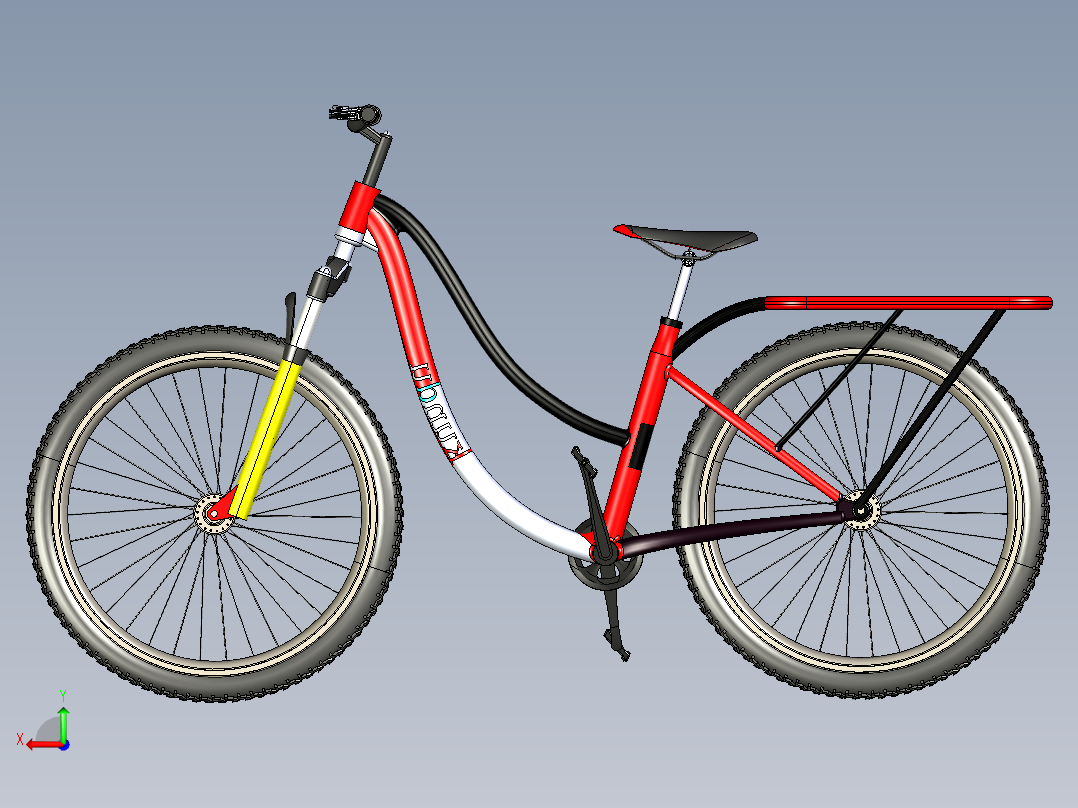 43--女孩自行车sw2012三维图纸模型设计图纸后视图