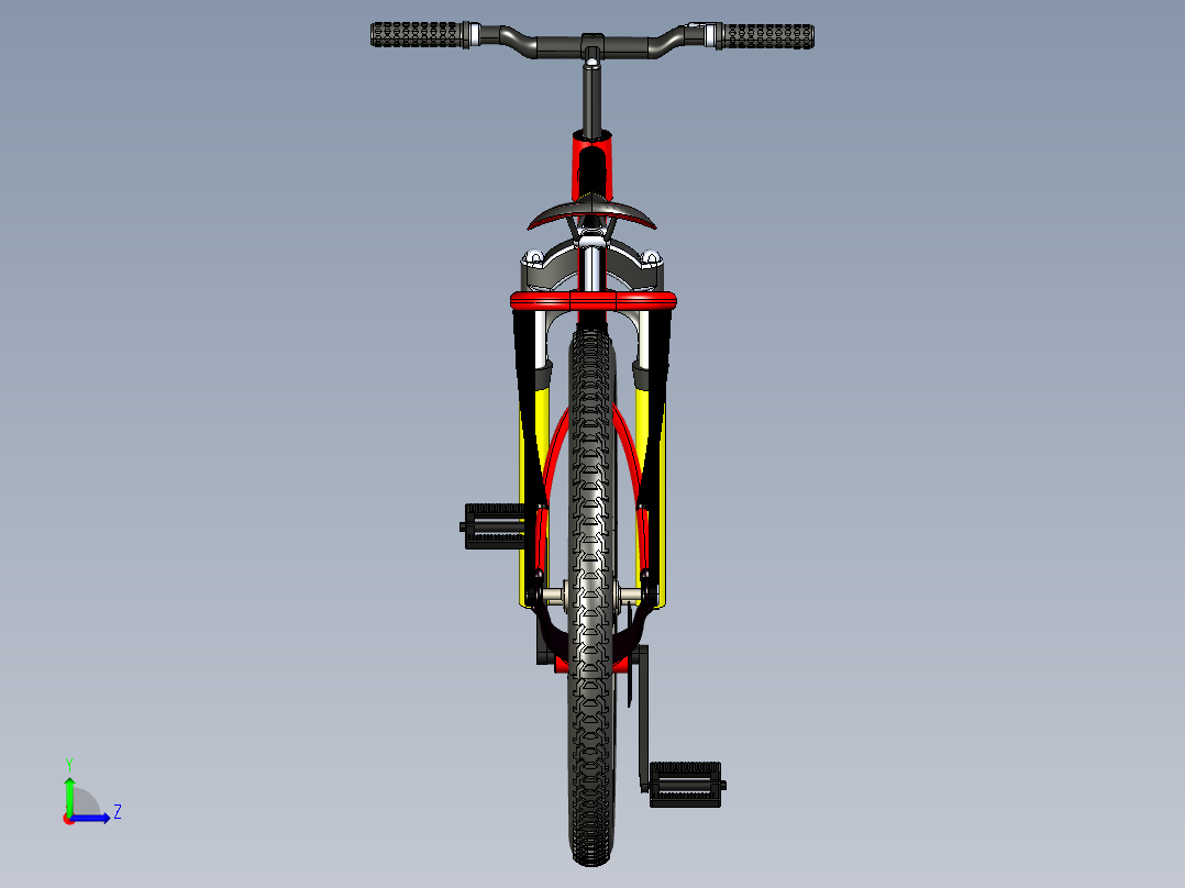 43--女孩自行车sw2012三维图纸模型设计图纸左视图