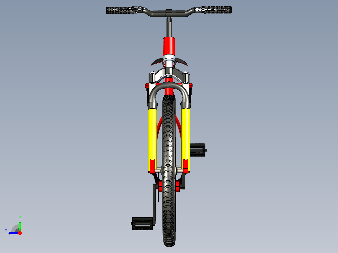 43--女孩自行车sw2012三维图纸模型设计图纸右视图