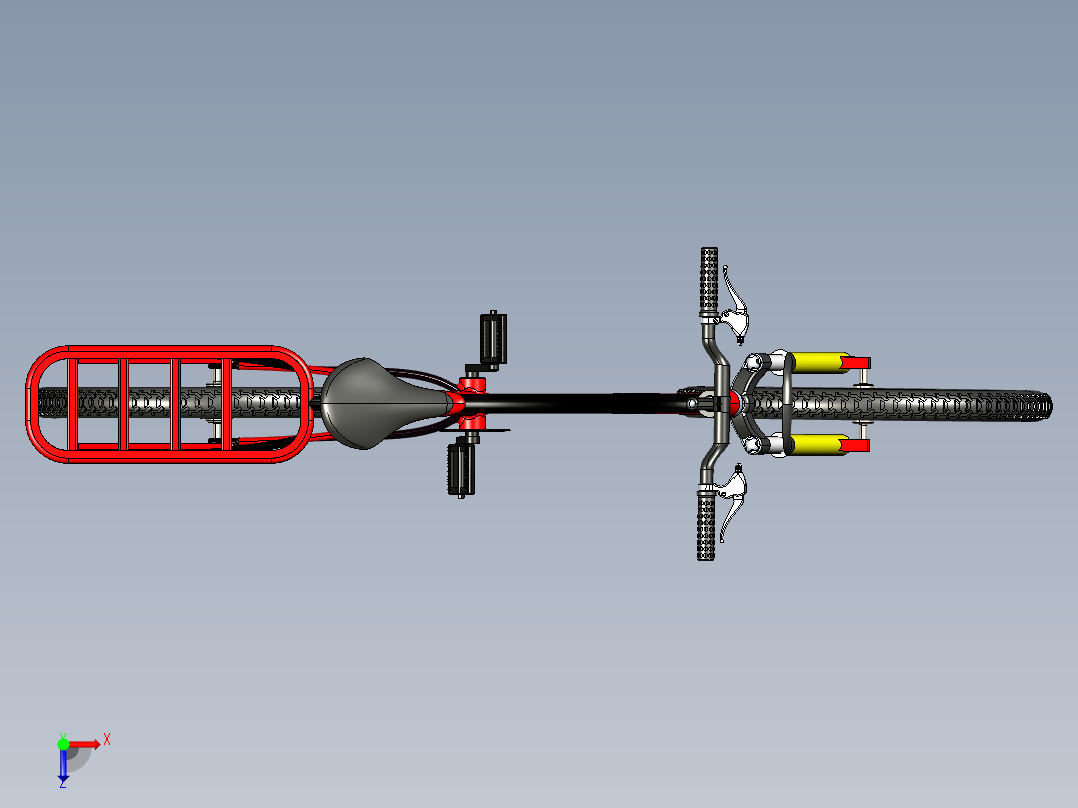 43--女孩自行车sw2012三维图纸模型设计图纸俯视图