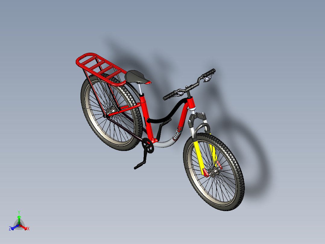 43--女孩自行车sw2012三维图纸模型设计图纸正等轴测图