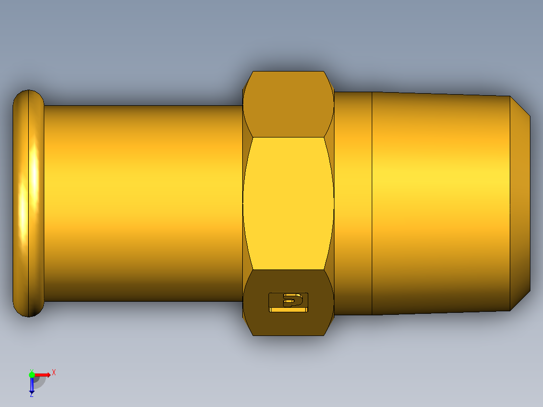 倒齿式工业管接头Beaded Hose Barb to male pipe 68HB-12-8俯视图