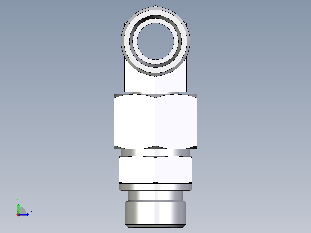卡套式工业通用硬管接头EO_Assembled_adjustable_standpipe_branch_tee_EVT20SROMD71左视图