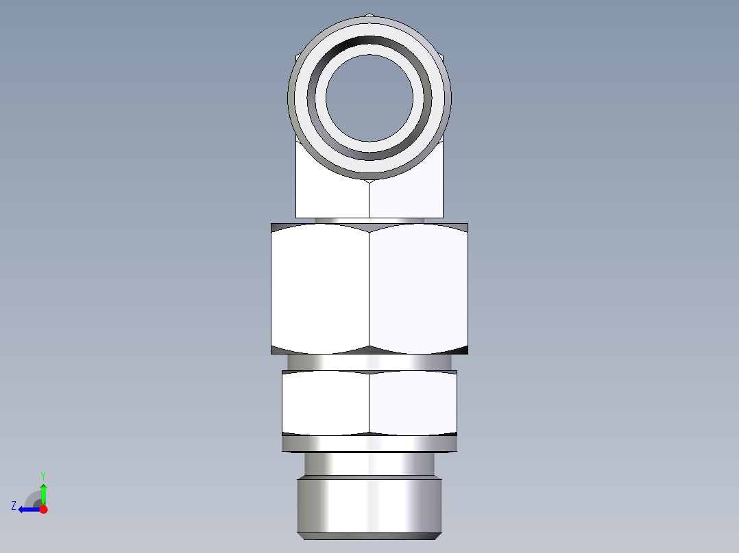 卡套式工业通用硬管接头EO_Assembled_adjustable_standpipe_branch_tee_EVT20SROMD71右视图