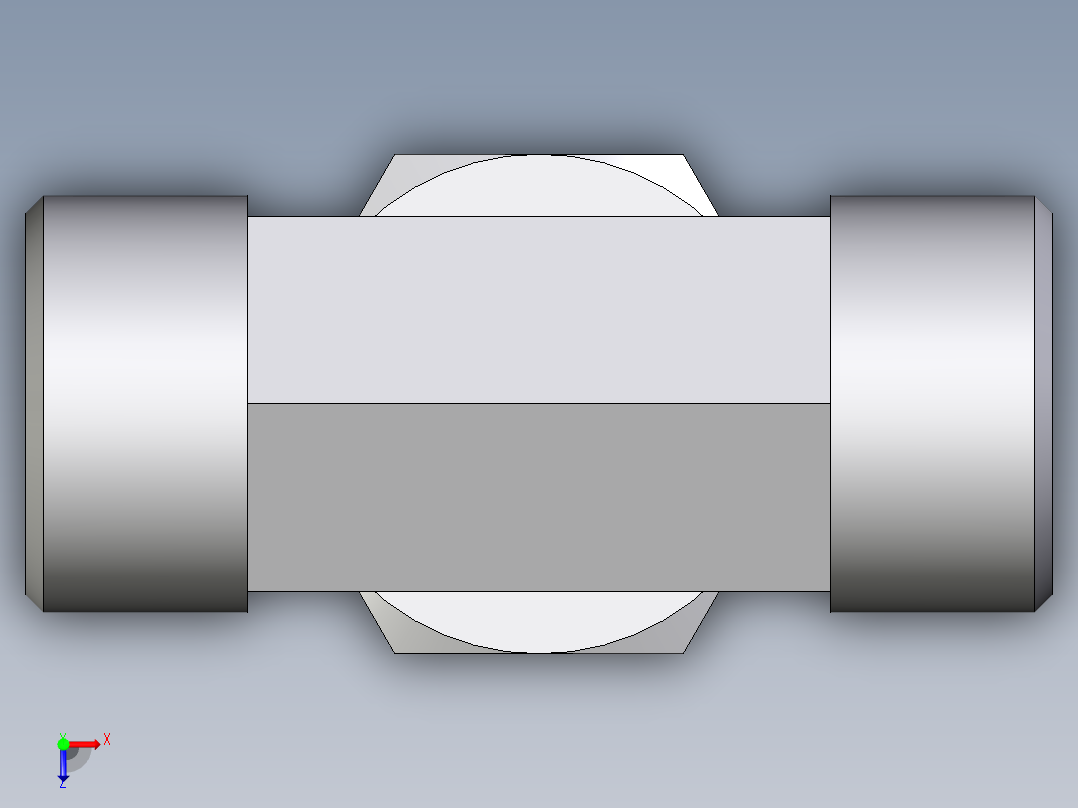 卡套式工业通用硬管接头EO_Assembled_adjustable_standpipe_branch_tee_EVT20SROMD71俯视图