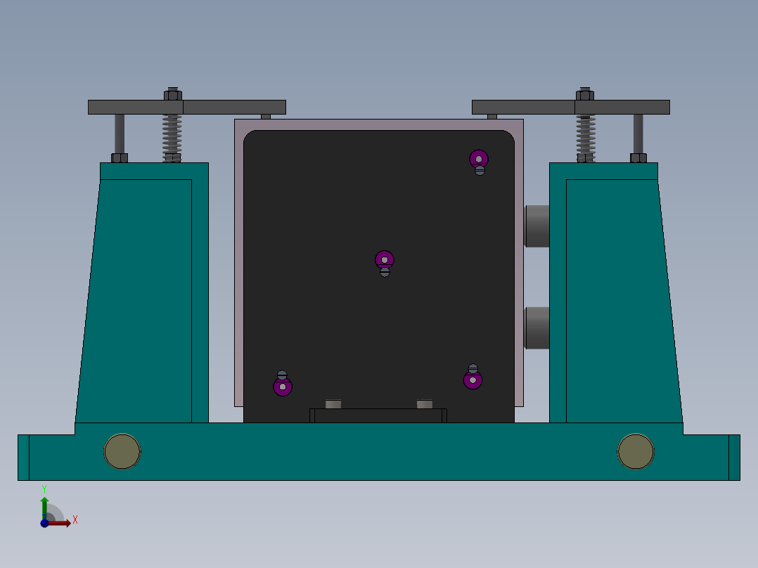 JX404-2108发动机机体钻排气侧面孔夹具设计【三维】前视图