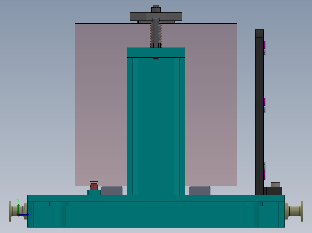 JX404-2108发动机机体钻排气侧面孔夹具设计【三维】左视图