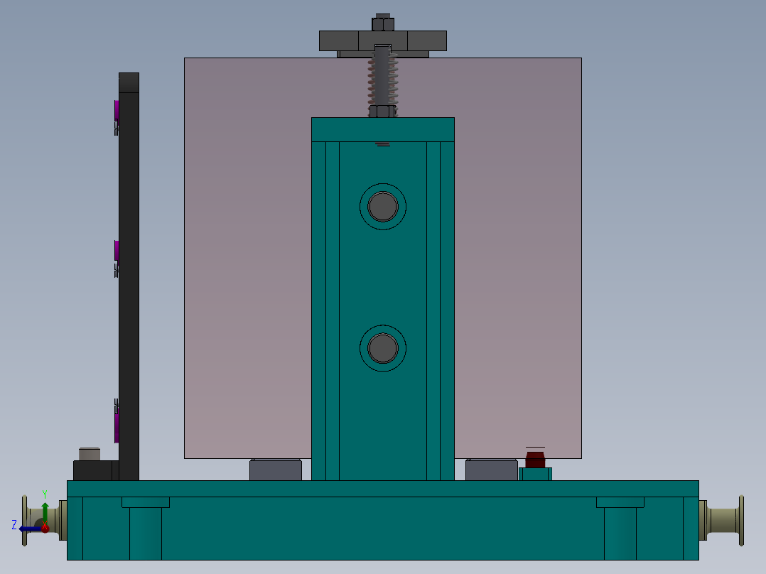 JX404-2108发动机机体钻排气侧面孔夹具设计【三维】右视图