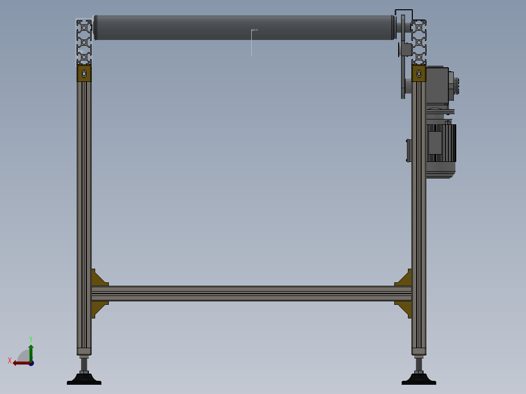 链式自动流水线机构后视图