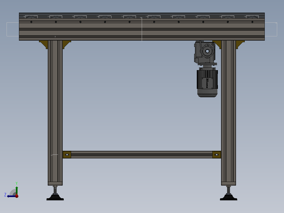 链式自动流水线机构右视图