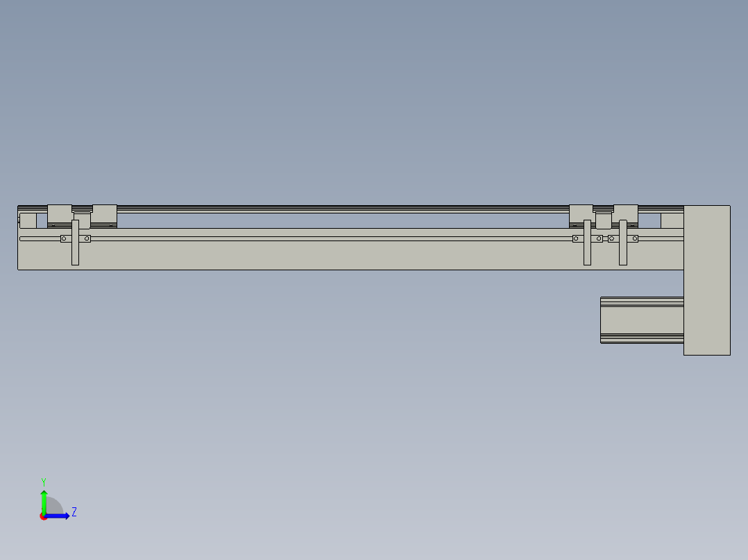 直线模组LHA6-S450-D-100W(16丝杆)设计图纸左视图